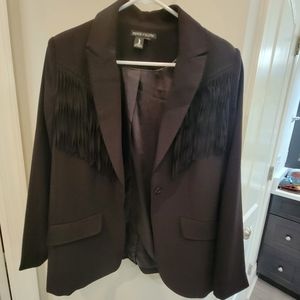 Woman's Black Blazer w/ Fringe
